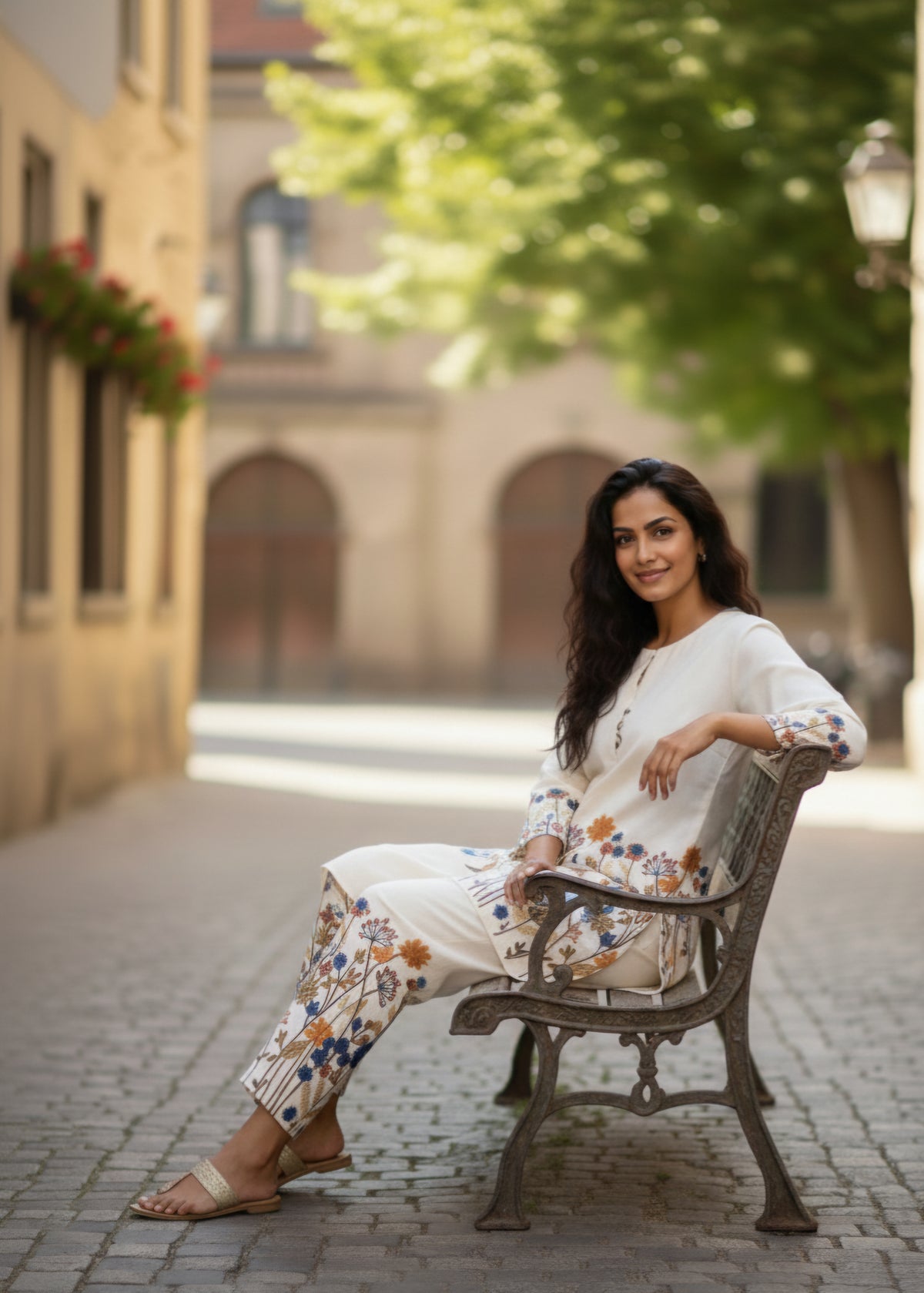 Ivory Women's Floral Print Co-Ord Set