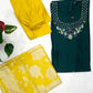 Vichitra Silk Bottle Green 3 piece Set
