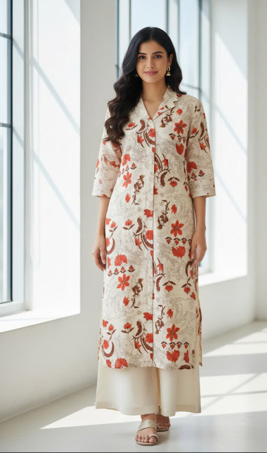 Ivory Vatican Silk Coord Set