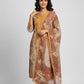 Mustard & Rust Floral Print Kurta Set with Dupatta
