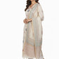 Off White pastel floral Embroidered cotton suit