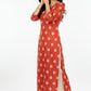 Red and Beige Straight Kurti