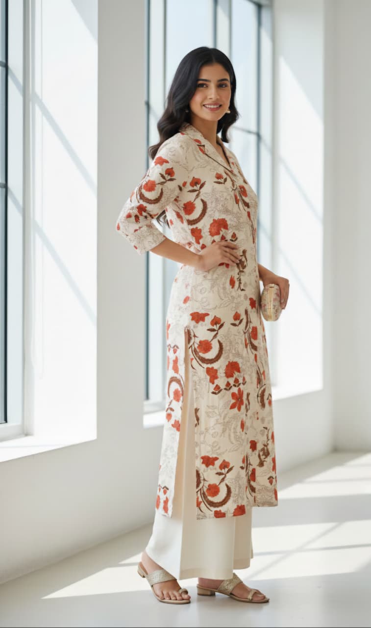 Ivory Vatican Silk Coord Set