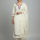 Ivory Petal Roman Silk Suit Set