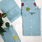 Blue Chanderi Cotton Suit Set