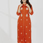 Orange Embroidered Tunic and Pant Set
