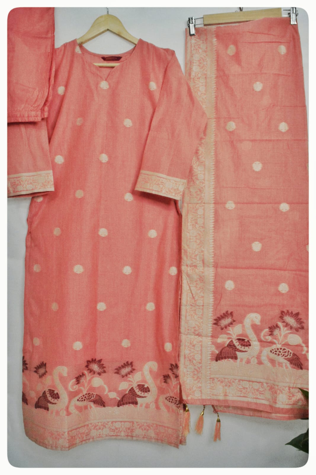 Terracotta Grace Jamdani Cotton Suit Set