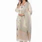 Off White pastel floral Embroidered cotton suit